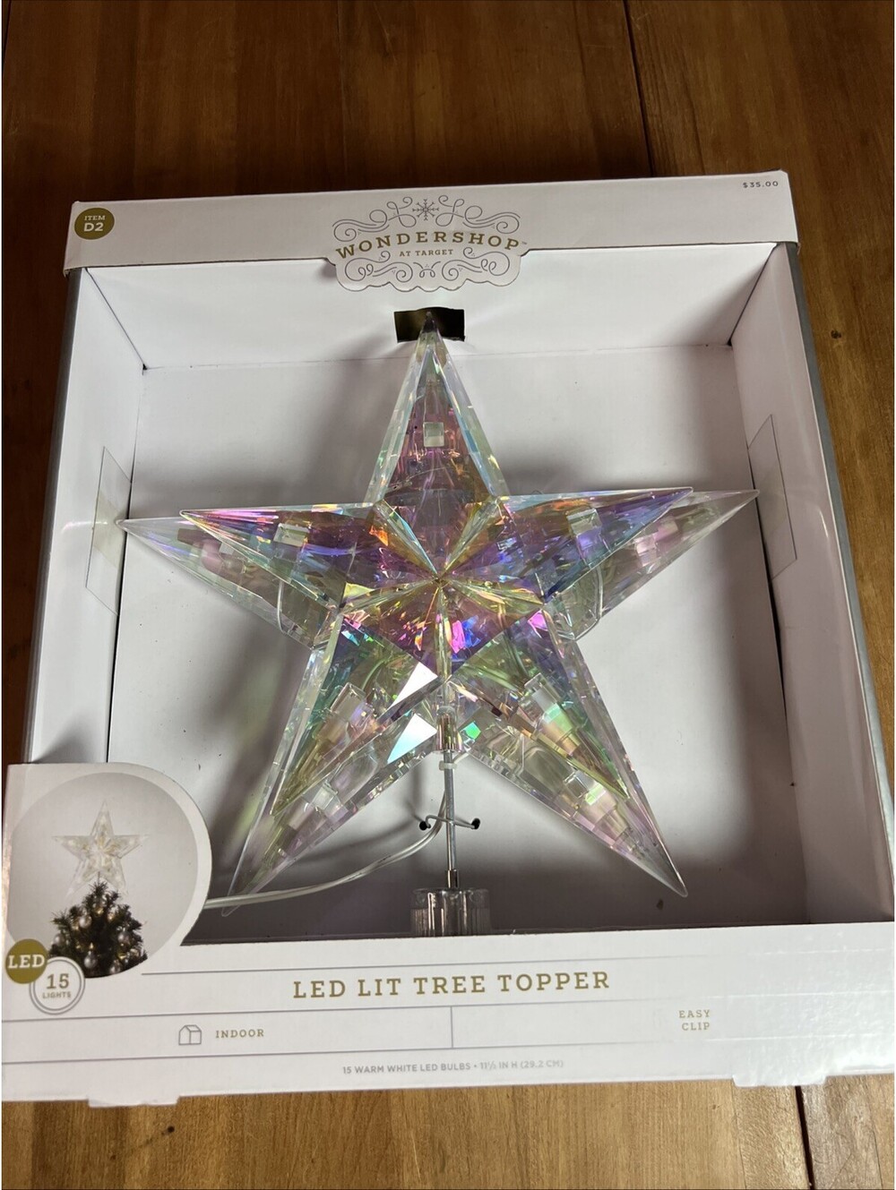 Wondershop LED Lit Star Tree Topper, New